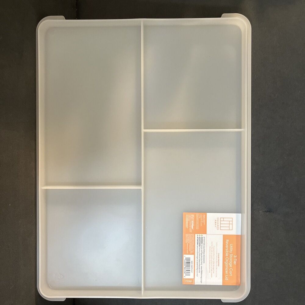 Utility storage cart Reversible lid dividing section tray